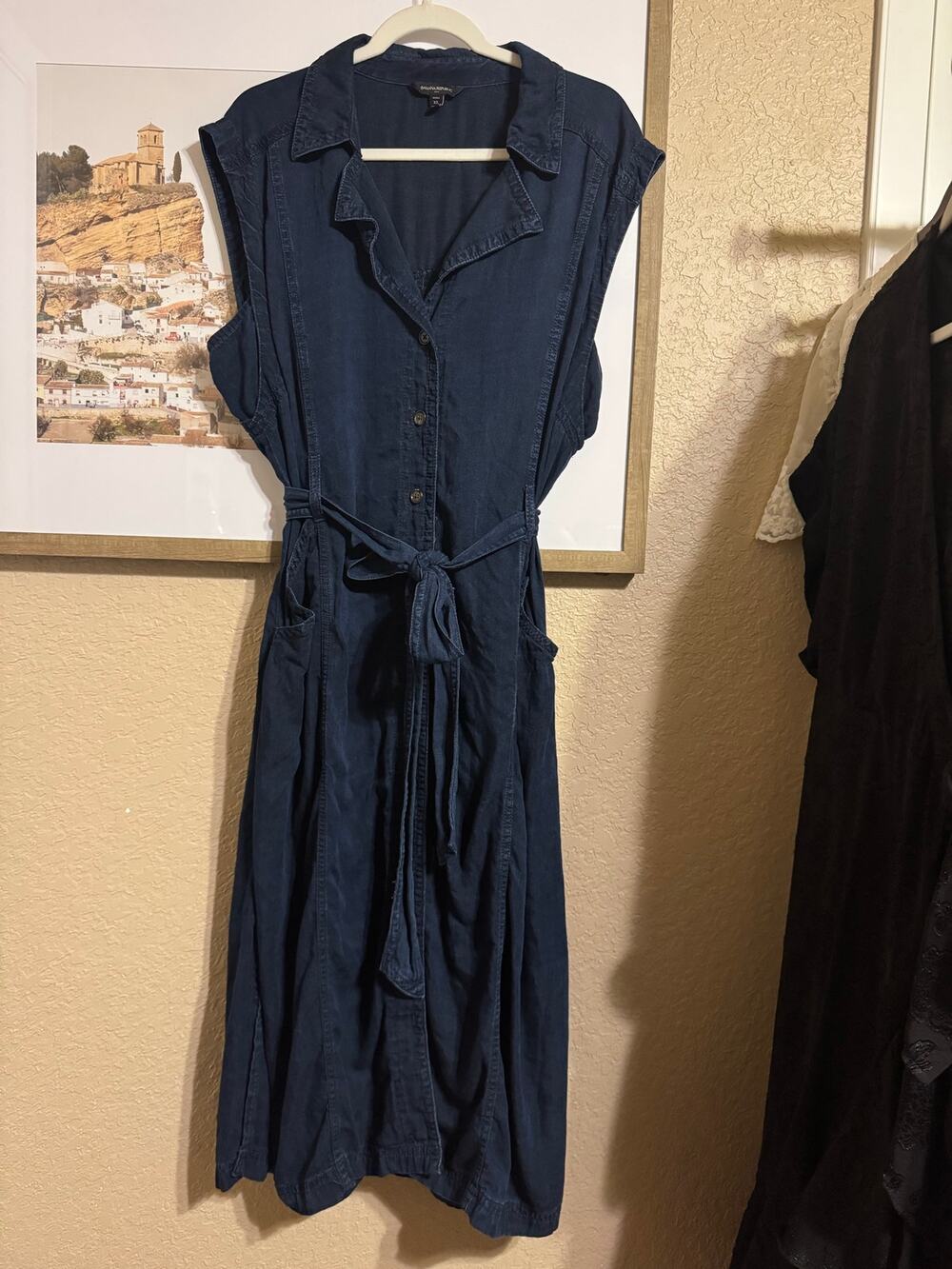 Banana Republic Denim Blue Midi Dress XL EUC